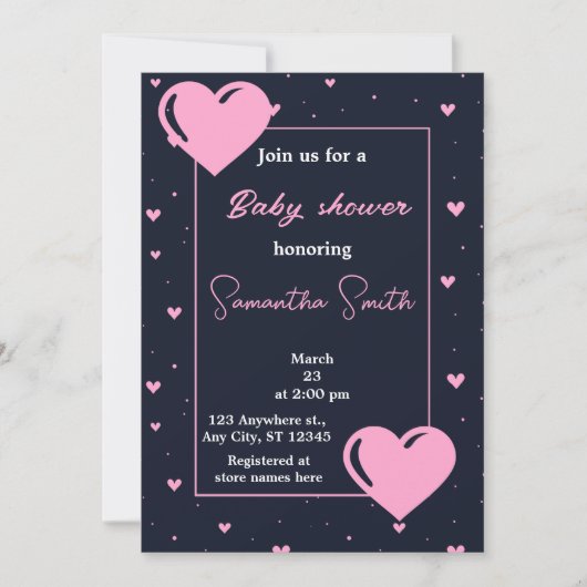 Little Sweetheart baby shower Uitnodiging (Voorkant)