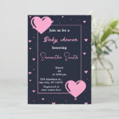 Little Sweetheart baby shower Uitnodiging (Staand voorkant)