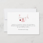 Little Sweetheart Baby shower Valentijn Custom Bedankkaart (Achterkant)