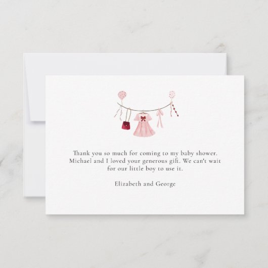 Little Sweetheart Baby shower Valentijn Custom Bedankkaart (Achterkant)