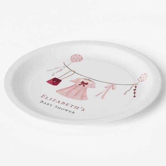 Little Sweetheart Baby shower Valentijn Custom Papieren Bordje (Gekanteld)