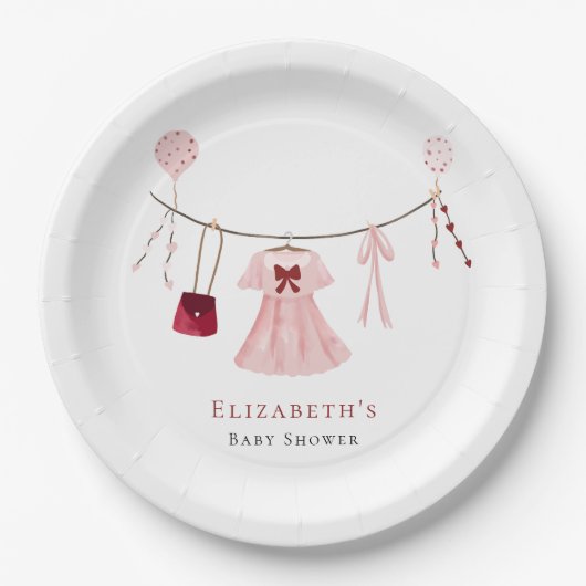 Little Sweetheart Baby shower Valentijn Custom Papieren Bordje (Voorkant)