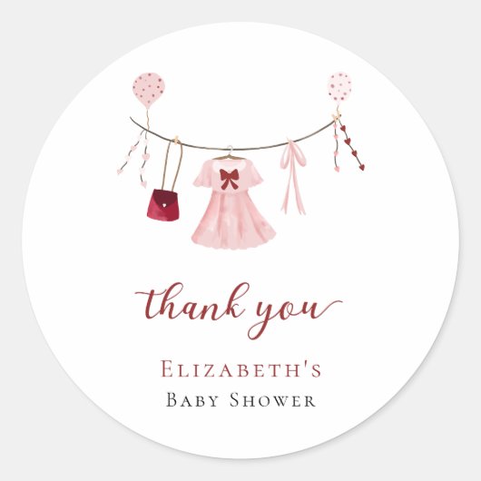 Little Sweetheart Baby shower Valentijn Custom Ronde Sticker (Voorkant)