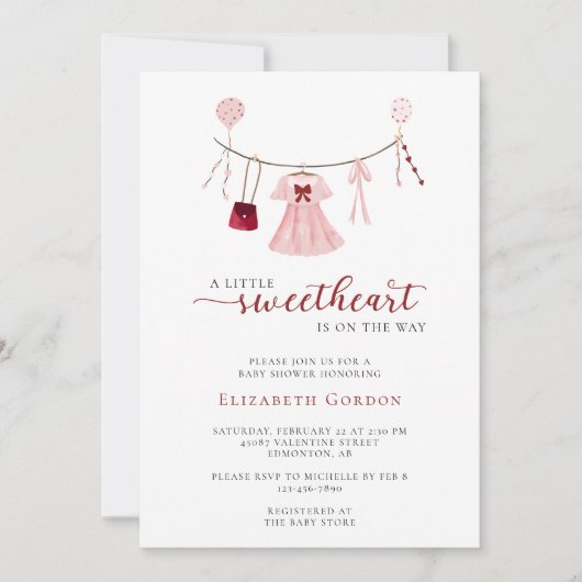 Little Sweetheart Baby shower Valentijn Schattige Kaart (Voorkant)
