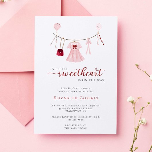 Little Sweetheart Baby shower Valentijn Schattige Kaart