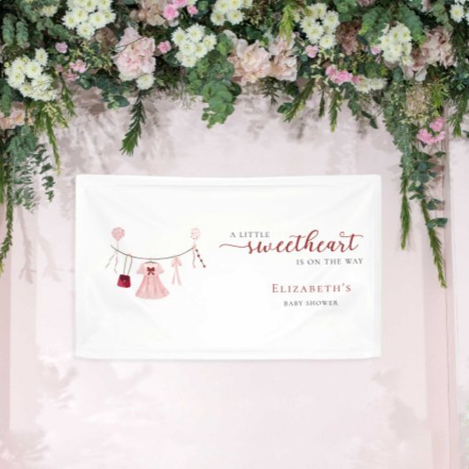 Little Sweetheart Baby shower Valentijn Schattige Spandoek