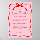 Little Sweetheart Baby Shower Welcome Poster Sign (Voorkant)