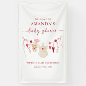 Little Sweetheart Baby shower Welkom Banner (Verticaal)