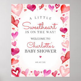 Little Sweetheart Baby shower Welkomstbord Poster