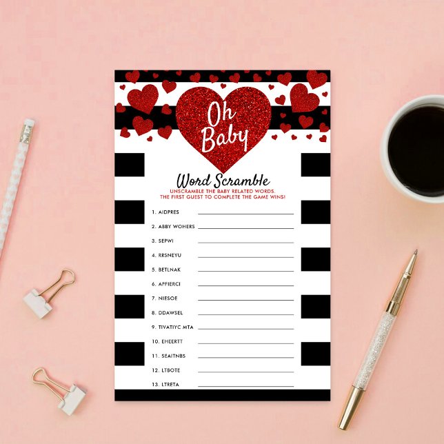 Little Sweetheart Baby Shower Word Scramble Game (Creator heeft geüpload)