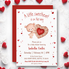 Little Sweetheart Beer Rood Valentijns Baby shower Kaart