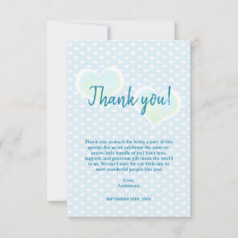 Little Sweetheart Blue Baby shower bedankkaart