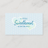 Little Sweetheart Blue Baby shower Luier Raffle Informatiekaartje (Achterkant)