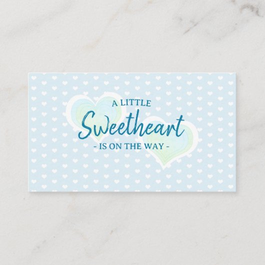 Little Sweetheart Blue Baby shower Luier Raffle Informatiekaartje (Achterkant)