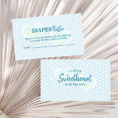 Little Sweetheart Blue Baby shower Luier Raffle Informatiekaartje