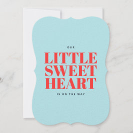 Little Sweetheart Blue Boy Baby shower Kaart