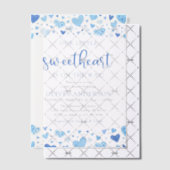 Little Sweetheart Blue Boy Valentijn Baby shower Vellum Uitnodigingen (Offset (Uitnodiging))