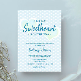 Little Sweetheart Blue Boy Valentijns Baby shower Kaart