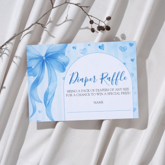 Little Sweetheart Blue Valentines Diaper Raffle Informatiekaartje