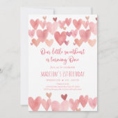 Little Sweetheart Boho Hearts Eerste Verjaardag Kaart (Voorkant)