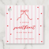 Little Sweetheart Bow Baby Shower Bedankjes Labels (Voorkant)