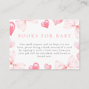 Little Sweetheart Bow Baby shower Boeken voor Baby Informatiekaartje