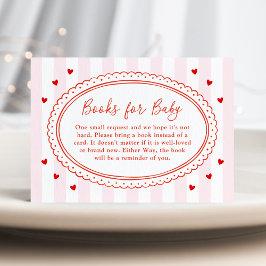 Little Sweetheart Bow Baby Shower Books for Baby Informatiekaartje