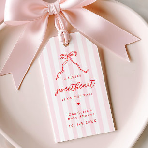 Little Sweetheart Bow Baby Shower Cadeaulabel