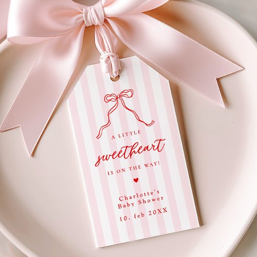 Little Sweetheart Bow Baby Shower Cadeaulabel