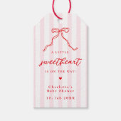 Little Sweetheart Bow Baby Shower Cadeaulabel (Voorkant)
