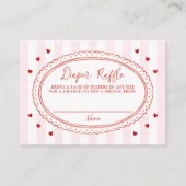 Little Sweetheart Bow Baby Shower Diaper Raffle Informatiekaartje (Voorkant)