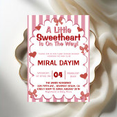 Little Sweetheart Bow Baby Shower Invitation Kaart