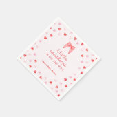 Little Sweetheart Bow Baby Shower Invitation Servet (Hoek)