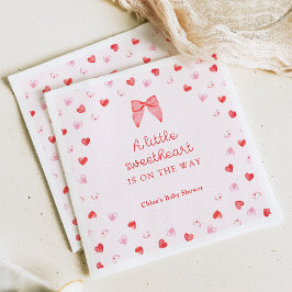 Little Sweetheart Bow Baby Shower Invitation Servet