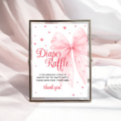 Little Sweetheart Bow Baby shower Luier Raffle Poster