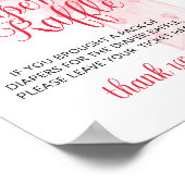 Little Sweetheart Bow Baby shower Luier Raffle Poster (Hoek)
