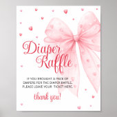 Little Sweetheart Bow Baby shower Luier Raffle Poster (Voorkant)