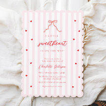 Little Sweetheart Bow Baby Shower Uitnodiging