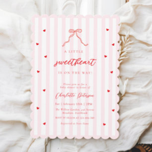 Little Sweetheart Bow Baby Shower Uitnodiging