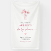Little Sweetheart Bow Baby shower Welkom Banner (Verticaal)