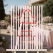 Little Sweetheart Bow Pink Valentine's Baby Shower Acryl Bord