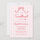 Little Sweetheart Bow Pink Valentine's Baby Shower Kaart (Voorkant)
