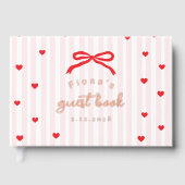 Little Sweetheart Bow Valentines Baby Shower Gastenboek (Voorkant)