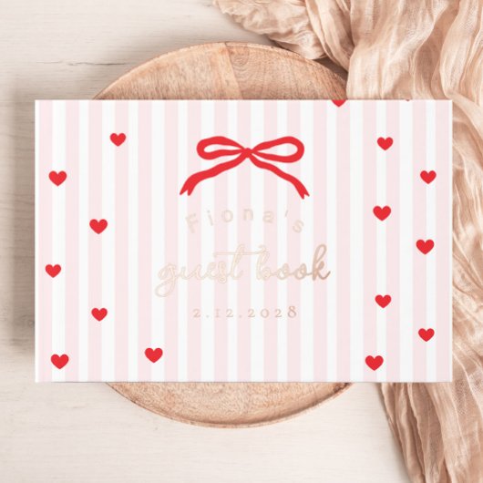 Little Sweetheart Bow Valentines Baby Shower Gastenboek