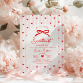 Little Sweetheart Bow Valentines Baby Shower Kaart