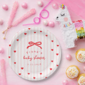 Little Sweetheart Bow Valentines Baby Shower Papieren Bordje (Feest)