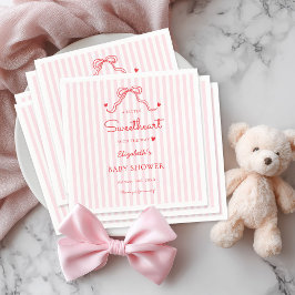 Little Sweetheart Bow Valentine's Baby Shower Servet