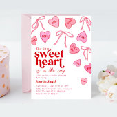 Little Sweetheart Candy Hearts Baby shower Kaart