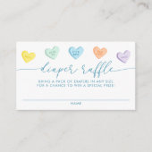 Little Sweetheart Candy Hearts Diaper Raffle Informatiekaartje (Voorkant)
