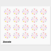 Little Sweetheart Candy Hearts Thank You Ronde Sticker (Vel)